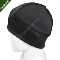 Gorra de running tipo bucket impermeable y transpirable con estampado de puntos de camuflaje personalizado OEM al por mayor, gorra de calavera de poliéster y elastano elástica de compresión