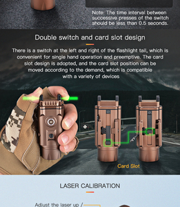 Перезаряжаемый тактический лазер и 2000lm светодиодный фонарик с зеленым синим красным лучом ударопрочный и водонепроницаемый магнитный луч комбо - Product Image 5