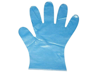 Gants jetables en PEHD perforés à déchirement facile, qualité alimentaire, avec trou de suspension, couleur personnalisée bleue, pour la cuisine et les tâches ménagères