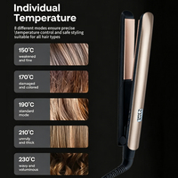 Catokan Rambut Keramik PTC OEM Reduct Fluffiness 1 Inch, Pelurus & Pengering Rambut 2-in-1, Ionik Elektrik dengan Layar LED Temperatur