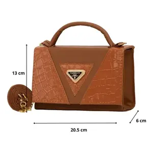 Bolso de Hombro y Bandolera Fana Moderna Lourdes Color Camel para Mujer, Idea de Regalo Perfecta - Product Image 1