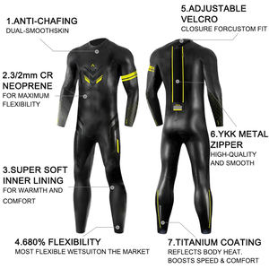 लोगो 2-5 मिमी पूर्ण आस्तीन आर्टसूट करोड़ ट्रिथलॉन चिकनी त्वचा सूट लंबी आस्तीन नियोप्रोन सर्फिंग तैराकी आर्द्र सूट - Product Image 2
