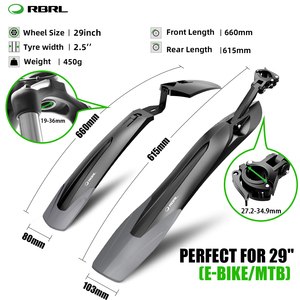 Guardabarros Delantero y Trasero de Liberación Rápida RBRL para Bicicletas de Montaña de 24, 26, <span class=keywords><strong>27.5</strong></span> y 29 Pulgadas, Guardabarros Universal para Bicicleta de Montaña - Product Image 2