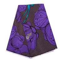 Tissu imprimé africain en cire Ankara 100% polyester, 6 yards par pièce, pour vêtements