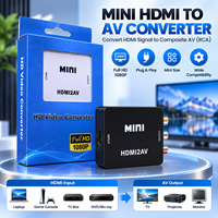 Convertisseur HDMI vers AV 1080P, adaptateur vidéo et audio composite HDMI vers 3 RCA, boîtier convertisseur HDMI2AV avec alimentation USB pour téléviseur et moniteur