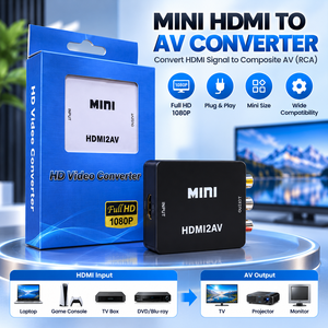 Convertisseur <span class=keywords><strong>HDMI</strong></span> <span class=keywords><strong>vers</strong></span> AV 1080P, adaptateur vidéo et audio composite <span class=keywords><strong>HDMI</strong></span> <span class=keywords><strong>vers</strong></span> 3 <span class=keywords><strong>RCA</strong></span>, boîtier convertisseur HDMI2AV avec alimentation USB pour téléviseur et moniteur - Product Image 1