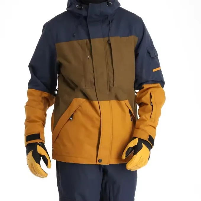 Personalizado hombres de invierno a prueba de viento impermeable Snowboard esquí traje chaqueta prendas de vestir exteriores de los hombres ligeros con capucha chaqueta de esquí