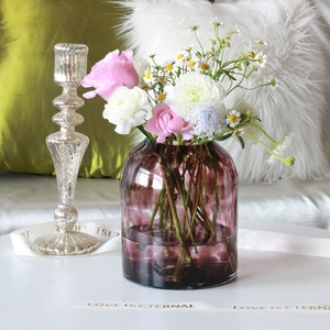 アメリカのレトロな手作りべっ甲ガラス花瓶モダンヴィンテージ紫ヒョウ柄ハイエンドリビング/ダイニングテーブルデコレーション - Product Image 3