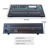Console de mixage audio professionnelle KF-32 32 canaux 8 groupes Console de mixage de son numérique avec écran tactile 7 pouces USB