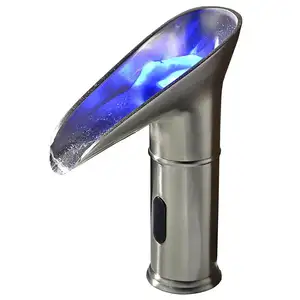 Beelee LED 自动触摸传感器瀑布浴室水槽冷热水龙头与温度调节阀