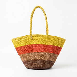 Bolso Tote de Rafia Tejida de Madagascar ANA - Bolso de Viaje de Gran Capacidad para la Playa de Verano para Mujer - Product Image 1