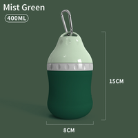 Bouteille d'eau portable pour chien de 200/400 ml avec mousqueton, gobelet de voyage anti-fuite pour animaux de compagnie pour la marche et la randonnée en plein air