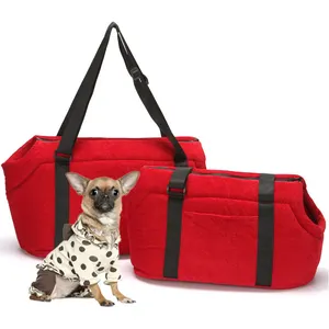 Pana Rojo Negro a prueba de golpes grande crossbody mascotas bolsa de transporte portátil perro paquete coche portador para salir de turismo camping