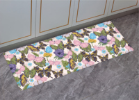 Tapis de Cuisine Anti-Fatigue Longue Durée Confort Optimal, Ensemble avec Noyau Épais Rembourré, Motif Floral, Style Moderne Minimaliste, Antidérapant et Imperméable