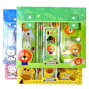 New School Learning Stationery Set Kindergarten Children Cartoon Learning Drawing Stationery Children's Day Holiday Gift Box