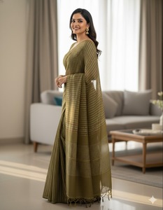 ส่าหรีผ้าไหมทัสซาร์แท้หลากสีสำหรับผู้หญิงสร้างด้วยผ้าพรีเมี่ยมและลวดลายดั้งเดิมที่น่าทึ่งจากอินเดีย - Product Image 6