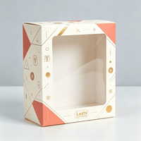 Caja de Cartón Navideña Ecológica con Ventana Transparente, Empaque de Papel Resistente para Recuerdos Culturales y Creativos