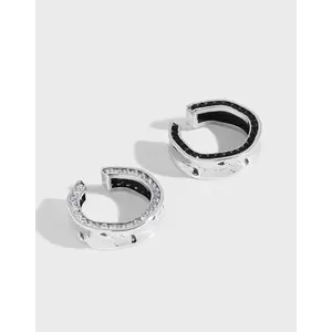 Мода родием 925 Стерлинговое Серебро, кубического циркония алмазного сверла строки кольцо для женщин
