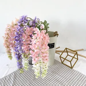 E-L204 Artificial Wisteria Blue White Hanging Garland Lilac String Flowers For Home Wedding Garden Decoration