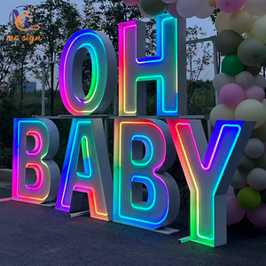 Letras <span class=keywords><strong>y</strong></span> Números de Metal RGB <span class=keywords><strong>Neon</strong></span> LED Oh Baby Personalizados de 2, 3 <span class=keywords><strong>y</strong></span> 4 Pies para Decoración de Fiestas de Cumpleaños - Product Image 1