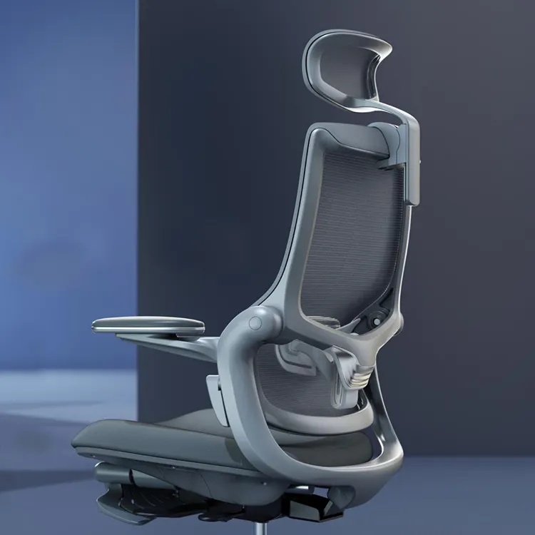 नई डिजाइन मिड वापस फैशनेबल आधुनिक Ergonomic कार्यालय जाल कुर्सी के साथ ग्रे काठ का समर्थन