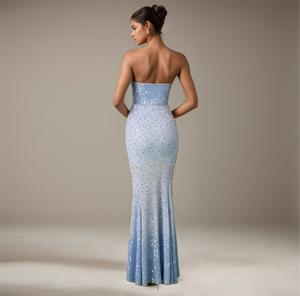 Abito <span class=keywords><strong>da</strong></span> sera elegante <span class=keywords><strong>da</strong></span> donna a sirena di lusso con spalla di <span class=keywords><strong>pesce</strong></span> 2024 con strass e abiti <span class=keywords><strong>da</strong></span> festa Sexy e <span class=keywords><strong>da</strong></span> sposa - Product Image 2