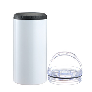 Portátil 16oz Can Cooler 4 en 1 Sublimación Metal Beer Can Doble pared Acero inoxidable Ice Silm Tumbler Cold Holder Coolers - Product Image 5