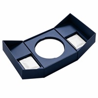 Boîte cadeau de luxe bleue rigide magnétique personnalisée en gros avec séparateur et sachets de thé pour la Fête des Pères
