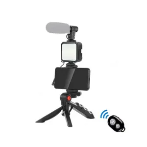 Smartphone Video Vlog Making Kit AY 49 Vlogging Kit With Grip Rig, Shotgun Microphone, LED Light And Wireless Remote Youtube Kit