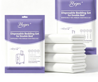 Ensemble de draps jetables Queen Size, 4 pièces, kit de literie non tissé avec housse de couette pour lit double