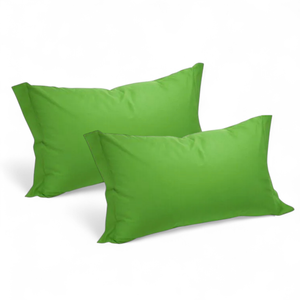 BIANCALUNA - COPRI CUSCINI (COPPIA) 52X82 CM VERDE MELA CON LINEA COLORATA - Product Image 1