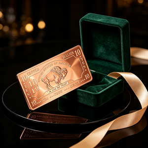 10 OZ Banknote Shape Copper Bullion <b>Bar</b> US Bison Pattern High Purity Copper <b>Raw</b> Block - Product Image 5