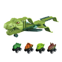 Jouets de piste de dinosaures à rétrofriction pour enfants, avec transport aérien de dinosaures et véhicules, incluant un avion électrique et un jouet de piste de dinosaures