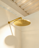 Ensemble de douche de luxe avec robinetterie, mitigeur de bain et de douche à eau froide et chaude, système de douche pour hôtel, finition or brossé