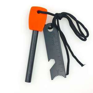Allume-feu en bâton de magnésium 95 mm x 8 mm avec ouvre-bouteille, outil de survie en plein air, noir, orange, vert - Product Image 3