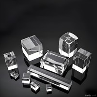 Ornement en verre transparent blanc carré K9 avec capacité de gravure interne 3D, style chinois, cube de 60 mm