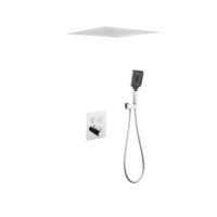 Ensemble de robinet de douche carré noir mat à 2 fonctions mitigeur de douche à eau chaude et froide dissimulé