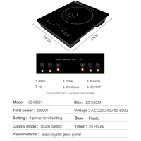Plaque de cuisson à induction simple portable Hot Pot Touchpad Control Cuisinière à induction