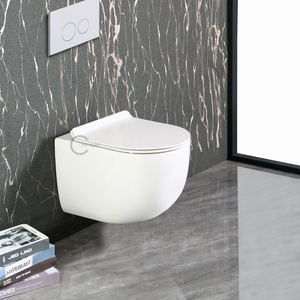 Achat en gros de toilettes à double chasse d'eau, céramique blanche émaillée, sanitaires suspendus au mur - Product Image 1