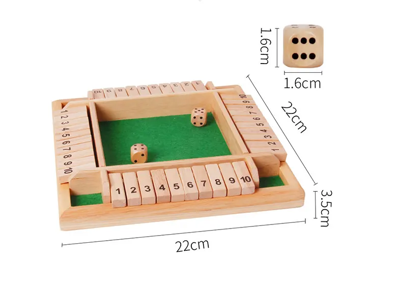 4-сторонние большой фон с изображением деревянных доскок игра в кости игра деревянная закрыть окно 4 плеер на замке коробки игры для детей и взрослых