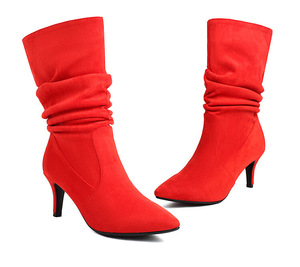 Bota Feminina Estilo Ocidental em Camurça com Sola Antiderrapante e Salto Fino - Product Image 2