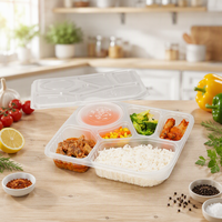 Boîte Bento jetable Dashan à 6 compartiments, qualité alimentaire, 250 ml, avec bol à soupe indépendant, anti-fuite, en PP robuste, empilable, vente en gros