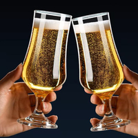 Gelas Minuman Bir Kaca Kristal Jernih Bebas Timbal Kapasitas Besar 400ml, Grosir, Klasik, Dapat Didaur Ulang, Cocok untuk Hadiah Rumah Tangga