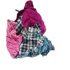 Trapos de algodón de colores de punto industriales mixtos reciclables al por mayor residuos textiles saludables para limpiar y limpiar ropa recuperada - Product Image 2