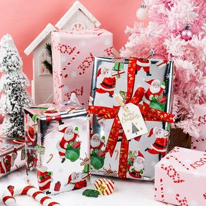 Yarcony Christmas <b>Wrapping</b> <b>Paper</b> Roll 17 In X 33 Ft Double Side Reversible Santa Theme Gift Wrap For Holiday Crafting - Product Image 5