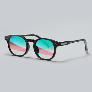 Lunettes de soleil rondes à monture complète, verres miroir, légères, unisexes, protection solaire pour adultes - Product Image 4