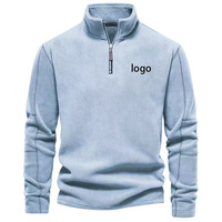 Veste polaire à col montant, fermeture éclair quart, personnalisable avec logo OEM, 280 g/m², pour la randonnée en plein air, l'hiver, les voyages, pour hommes