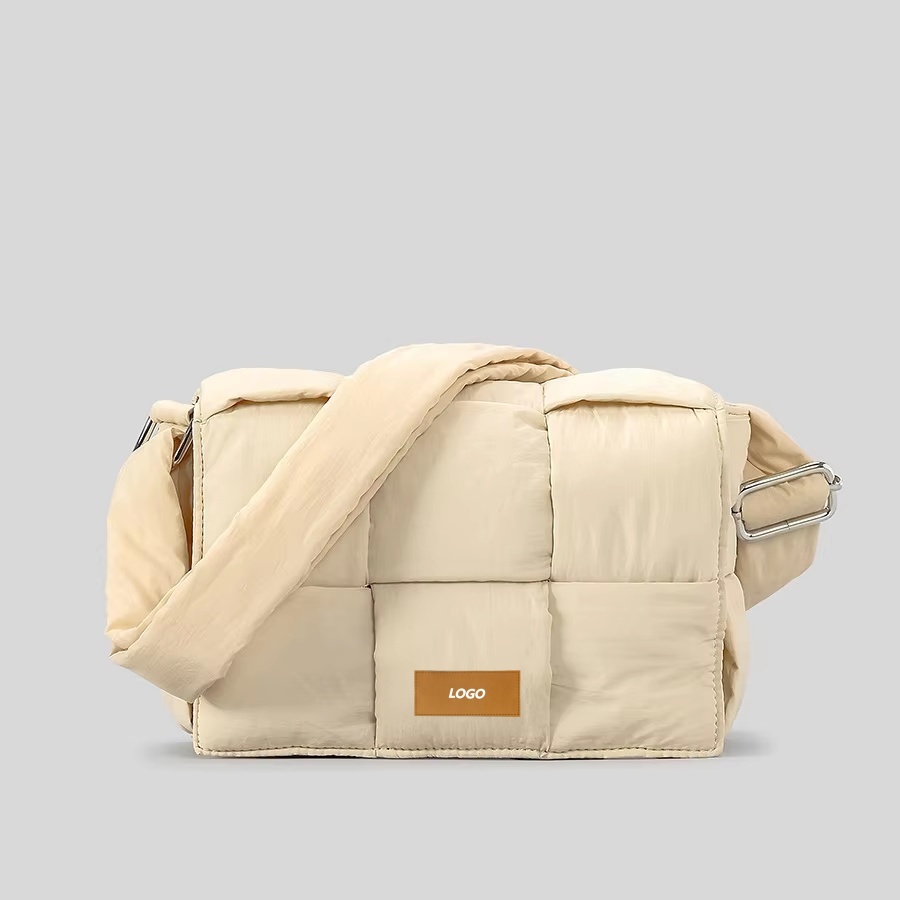 Puffer Shoulder Bag Nylon Padded Woven Handbag