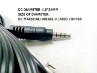 Kabel audio dan video DC ke 3rca, 1.8m DC ke 3rca stabil kecepatan tinggi warna hitam tahan lama kualitas tinggi