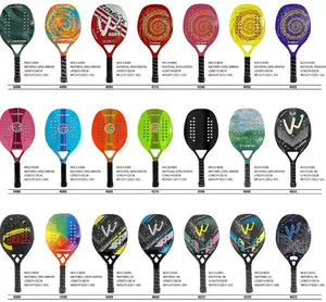 In stock 50% carobon/ full carbon/3K carbon 22mm Grit surface EVA Foam Beach Tennis Racket